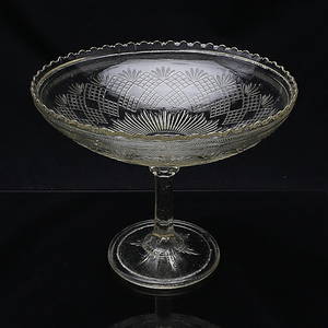 SKÅL på fot, pressglas, 18001900-tal.