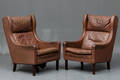 Dansk møbelproducent Par øreklapstole af læder 2