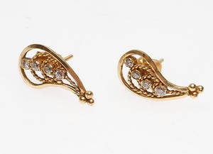 ÖRHÄNGEN, ett par med stenar, 5,5 gram, 21k.