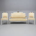 SOFFA OCH STOLAR, 2 st, gustaviansk stil, 1900-talets första hälft.