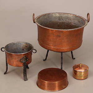 KOPPARFÖREMÅL, 4 st, 18-1900-tal.