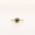 RING, 18k guld med diamanter 0,51 ct, smaragd 0,22 ct, vikt 4,4 gram.