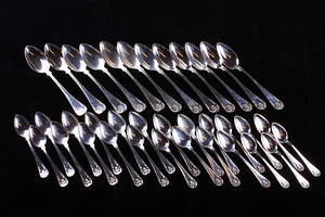 SKEDAR, 36 delar, silver, franska liljan.