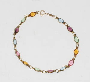 ARMBAND MED STENAR, 18k guld, total vikt ca 2.7 gr.