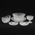 SKÅLAR, 6 st, slipat glas, 1900-talets första hälft.