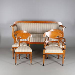 SALONGSGRUPP, 8 delar, Karl-Johan stil, 1900-tal.