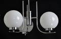 TAKLAMPA, kromad metall och glas, 195060-tal.