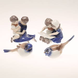 FIGURINER, 4 st, porslin, Bing  Gröndahl.