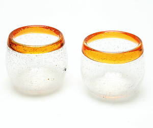 SKÅLAR, 2 st, glas, Erik Höglund, 1900-tal.