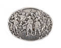 BROSCHE. Silber, oval.