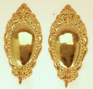 VÄGGPLÅTAR ETT PAR I MÄSSING HÖ 40 CM 