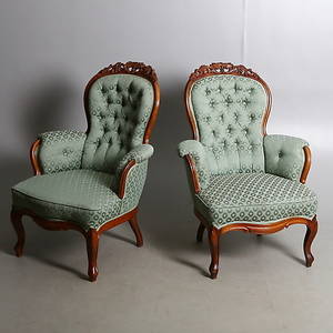 FÅTÖLJER, 1 par, nyrokokostil, 1900-tal.