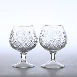 COGNACSKUPOR, 8 st, glas, 1900-tal.