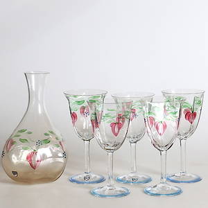 KARAFF, samt vinglas, 6 delar, Maja, Eva Englund, Orrefors.