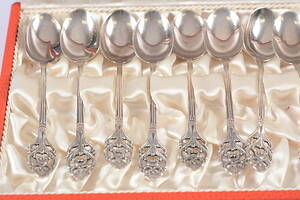 TESKEDAR, 12 st, silver, GAB, 1980-tal.
