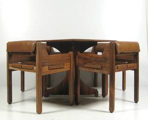 Wood Art Industria Brasileira., spisebord med stole, formentligt Jean Gillon  5 