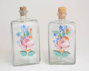 Målade brännvinsflaskor 1800-tal