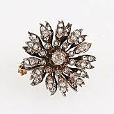 Brosch guld silver briljanter rosenstenar