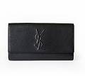 Yves Saint Laurent, clutch large i svart skinn