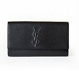 Yves Saint Laurent, clutch large i svart skinn