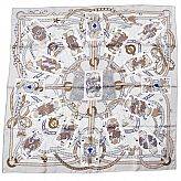 Hermès, scarf  Dame de Coeur Blue