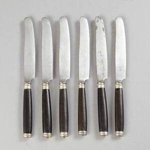 Matknivar 6 st träskaft stålblad 