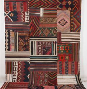 Persisk Patchwork kelim, 227x210 cm.