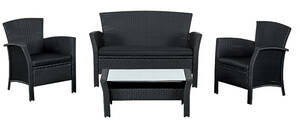 Havemøbelsæt i polyrattan, sort 4