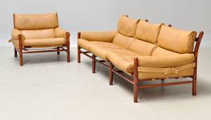Arne Norell 1917-1971. Tre-pers. sofa samt hvilestol2