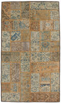 Handknuten persisk matta, patchwork 245 x 140 cm