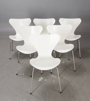 Arne Jacobsen, Fritz Hansen, stolar 3107 Sjuan, 6 st 