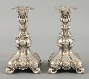 1 par ljusstakar, silver, barockstil
