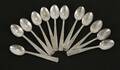 Kaffeskedar 12st, silver, modell Rosenholm