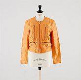 Michael Kors, bikerjacka i orange skinn, storlek L