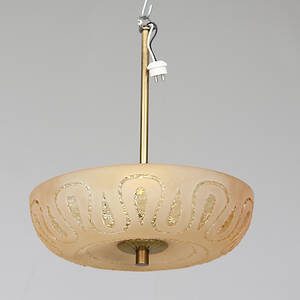 TAKLAMPA, glas, möjligen Orrefors.