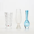 VASER, 3 st, glas, Flygsfors, Orrefors, signerade.