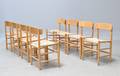 Børge Mogensen 1914 - 1972. Sæt på otte shakerstole, model J39 8