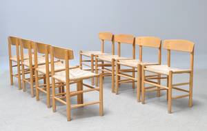 Børge Mogensen 1914 - 1972. Sæt på otte shakerstole, model J39 8