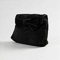 Prada, kuvertväska i svart mocka med sammetsrosett