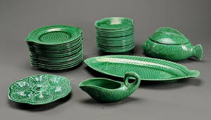 Sarreguemines, grønglaseret fajanceservice 37