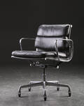 Charles Eames. Soft Pad kontorstol, sort læder  Denne vare er sat til omsalg under nyt varenummer 4342872