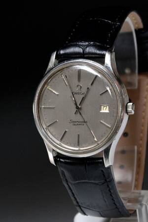 Vintage Omega Seamaster Quartz herrearmbåndsur i kasse af stål
