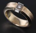 Ring af 14 kt. guldhvidguld med brillant, 0.02 ct.