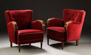 Dansk møbelproducent. Par lænestole, 1940erne 2