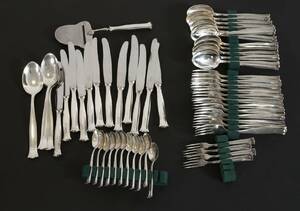 Bestickservisdelar 56st, nysilver, modell Birgitta