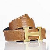 Hermès, vändbart skärp i Gold Epsom resp. svart