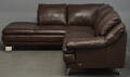 Italsofa, hjørneChaiselongsofa, brunt læder