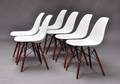 Charles Eames 1907 - 1978. Sæt på seks skalstole, model DSW 6
