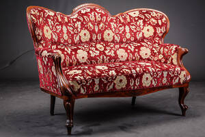 To.pers. sofa af mahogni, rokoko form