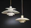 Poul Henningsen. PH-5 samt PH-43 pendel, hvid 2